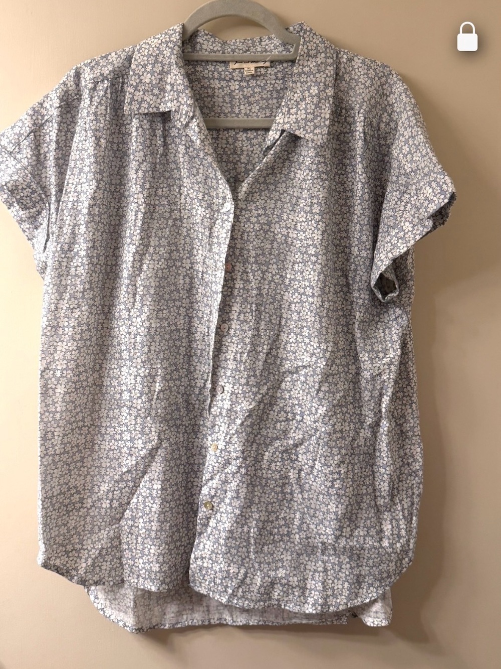 Jane and Delancy Blue & White Floral Button Up Blouse Cottagecore Grandmacore XL